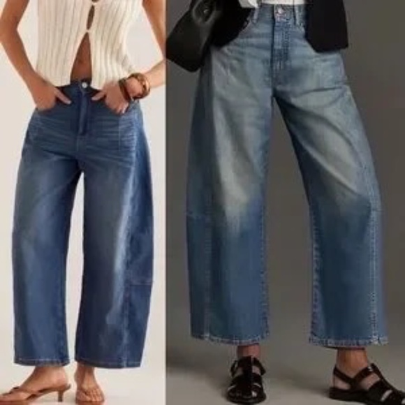 Anthropologie Pilcro The Kenna Mid-Rise Heritage Barrel Jeans 28P - Picture 1 of 9